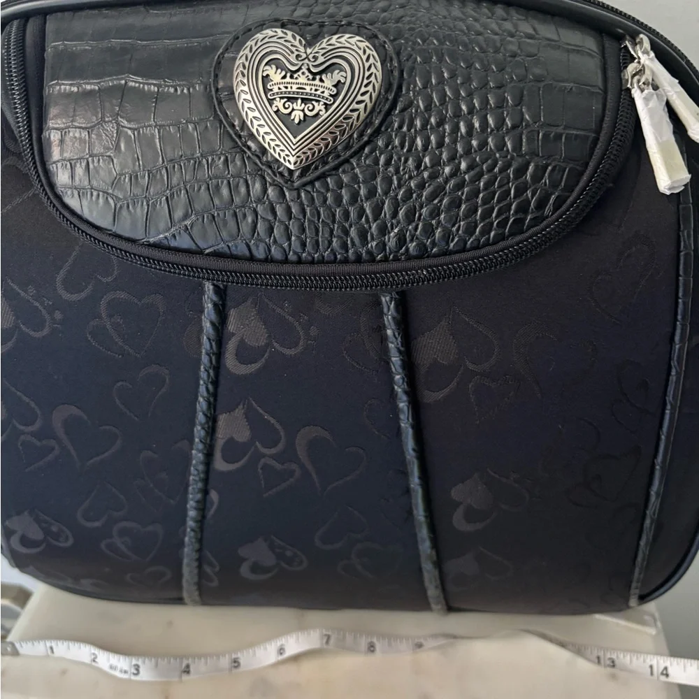 Brighton Black Cosmetic Bag with Silver Accents Travel Bag Carry on Bag NWOT - Picture 6 of 6